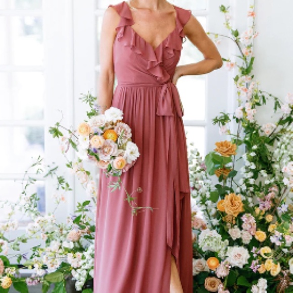 Revelry Valerie Chiffon Faux Wrap Dress - Picture 1 of 4